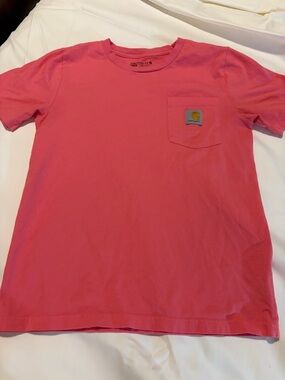 Carhartt Girls Size 10-12 M Kids Coral pink Pocket Tee brand new without tags